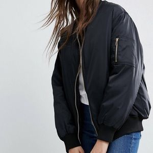 ▪️Black Oversized Bomber Windbreaker Jacket▪️